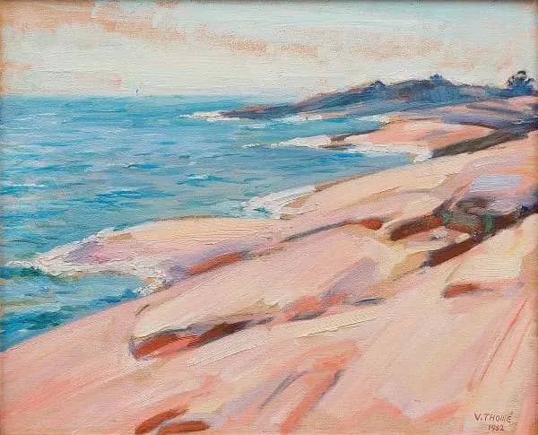 Evening Sun on The Cliffs by Verner Thome | Oil Painting Reproduction