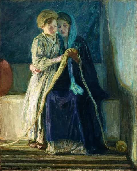 Christ and his Mother Studying the Scriptures 1909 | Oil Painting Reproduction