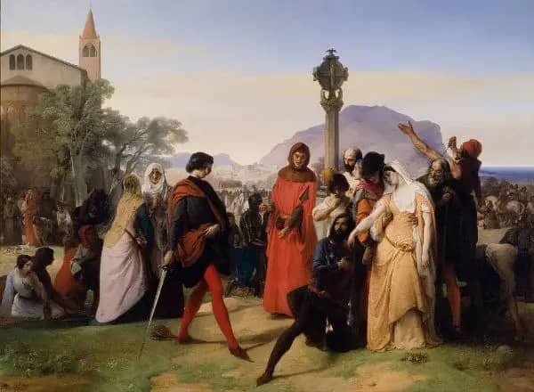 Sicilian Vespers 1846 by Francesco Hayez | Oil Painting Reproduction