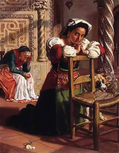 Past and Present by William Holman Hunt | Oil Painting Reproduction