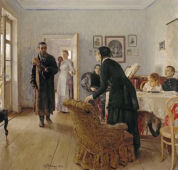 Unexpected Visitors 1886 by Ilya Repin | Oil Painting Reproduction