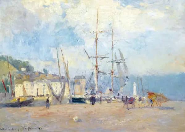 At the Port at Honfleur 1893 by Albert Lebourg | Oil Painting Reproduction