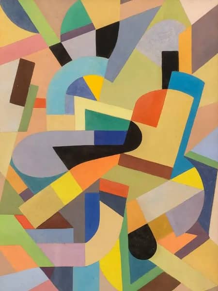 Gouache Geometric Composition | Oil Painting Reproduction