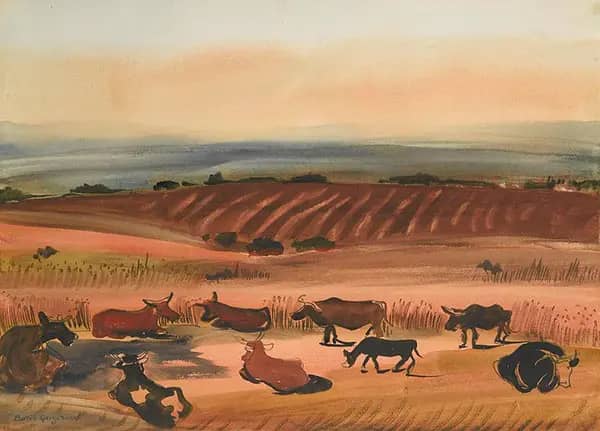 Cattle at Rest by Boris Grigoriev | Oil Painting Reproduction