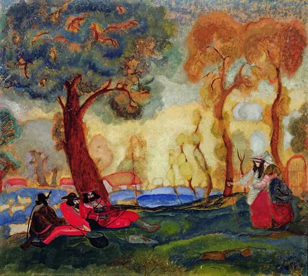 Jewish Comedians Resting by Boris Grigoriev | Oil Painting Reproduction