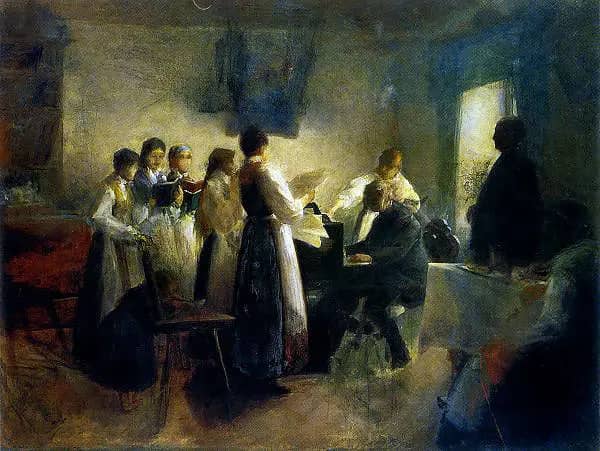 Village Choir c1900 by Anton Azbe | Oil Painting Reproduction