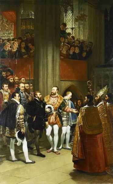 Charles V Received by Francois I at the Abbey of Saint Denis | Oil Painting Reproduction