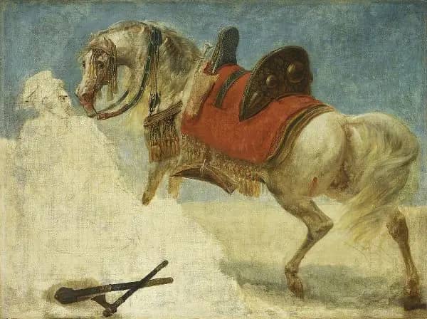 Study of Harnessed Arabian Horse | Oil Painting Reproduction