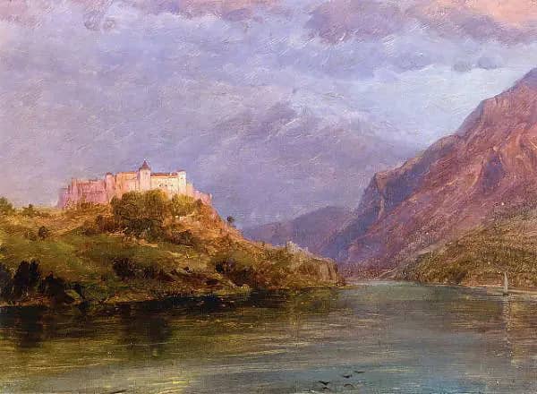 Salzburg Castle by Frederic Edwin Church | Oil Painting Reproduction