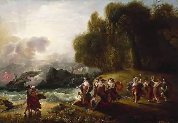 Telemachus and Calypso c1809 by Benjamin West | Oil Painting Reproduction