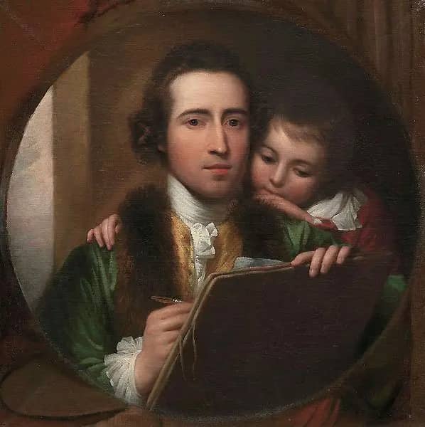 The Artist and his Son Raphael 1773 | Oil Painting Reproduction