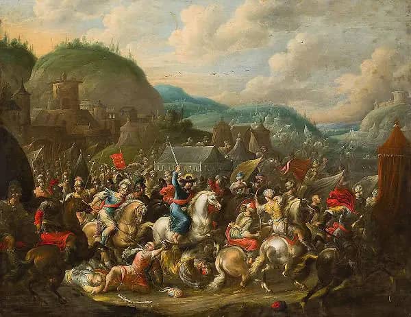 The Battle of Clavijo by Gerard Hoet | Oil Painting Reproduction