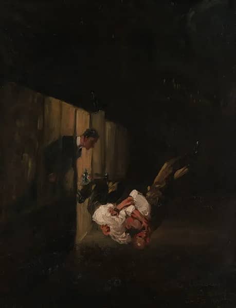 The Wrestlers 1906 by George Luks | Oil Painting Reproduction