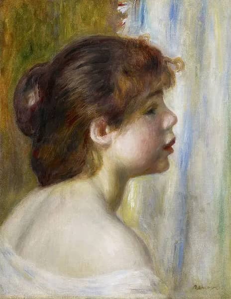 Head of a Young Woman by Pierre Auguste Renoir | Oil Painting Reproduction