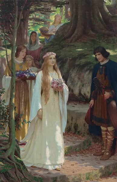 My Fair Lady 1914 by Edmund Leighton | Oil Painting Reproduction