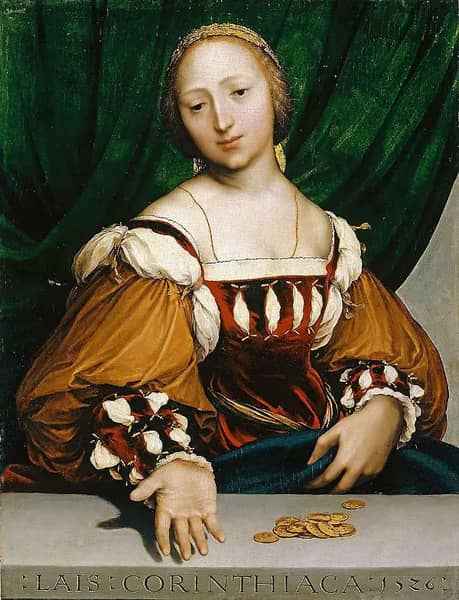 Lais of Corinth 1526 by Hans Holbein | Oil Painting Reproduction