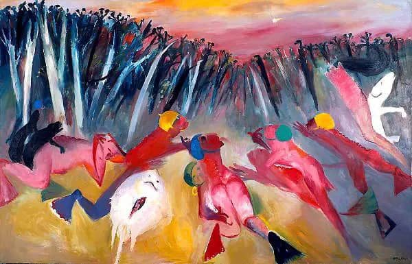 Bathers with Skate and Halley's Comet | Oil Painting Reproduction