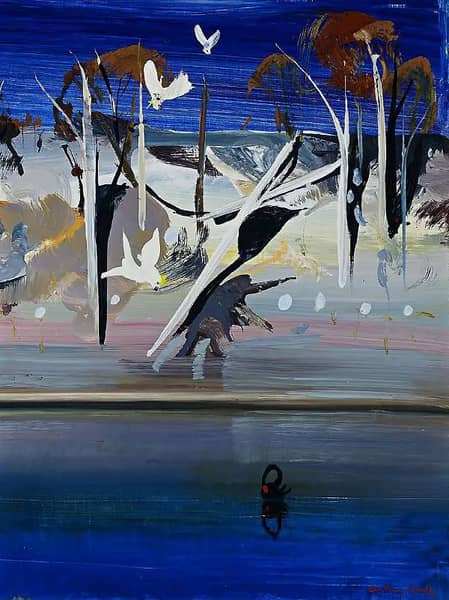 Indigo Blue and Grey Landscape 1984 | Oil Painting Reproduction