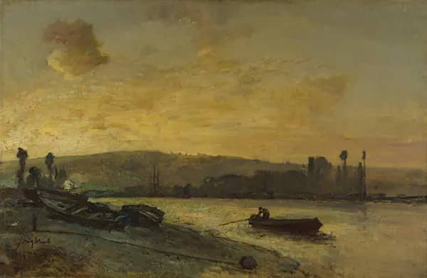 River Scene by Johan Barthold Jongkind | Oil Painting Reproduction