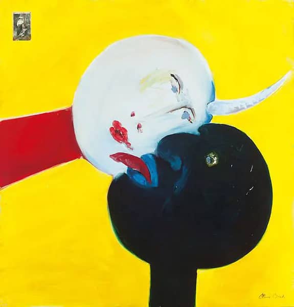 Picasso with Door and Black Man on Yellow Background | Oil Painting Reproduction