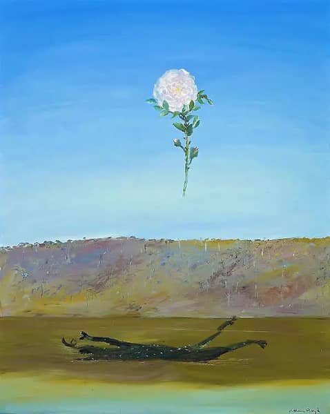 River in Flood with Carcass and Rose | Oil Painting Reproduction