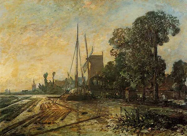 Windmill near the Water | Oil Painting Reproduction
