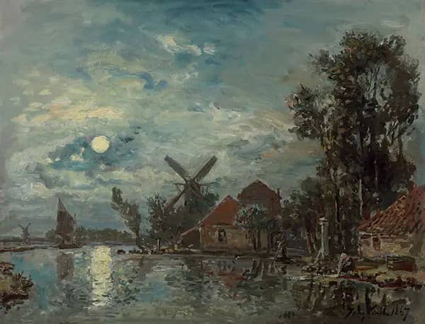 Moon Effect on the Estuary Holland | Oil Painting Reproduction