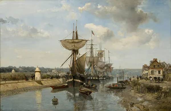 Frigates Port of Harfleur 1852 | Oil Painting Reproduction