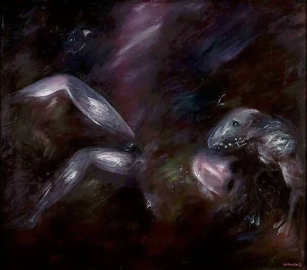 Woman and Dog 1962 by Arthur Merric Boyd | Oil Painting Reproduction