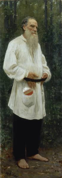 Leo Tolstoy Barefoot by Ilya Repin | Oil Painting Reproduction