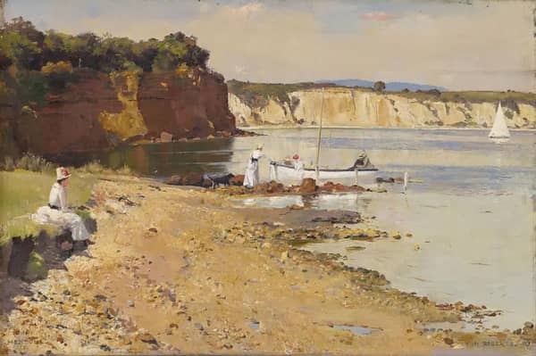 Slumbering Sea Mentone 1887 by Tom Roberts | Oil Painting Reproduction