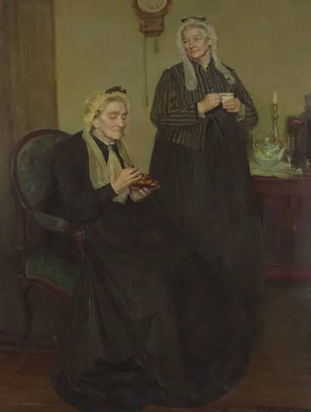 Elderly Spinsters 1904 by Richard Emil Miller | Oil Painting Reproduction