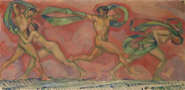 Tanzfries 1912 by Ludwig von Hofmann | Oil Painting Reproduction