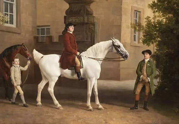 Detail William Cavendish 3rd Duke of Portland in front of Welbeck Abbey Riding Stables | Oil Painting Reproduction