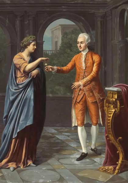 Allegorical Family Scene by Pompeo Batoni | Oil Painting Reproduction