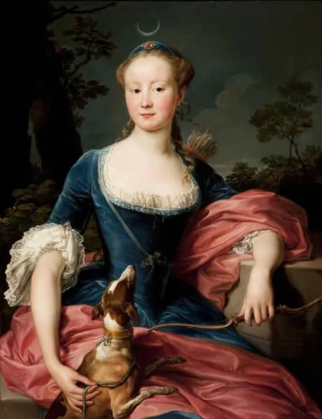 Portrait Of A Lady As Diana The Huntress | Oil Painting Reproduction