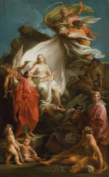 Time Unveiling Truth by Pompeo Batoni | Oil Painting Reproduction