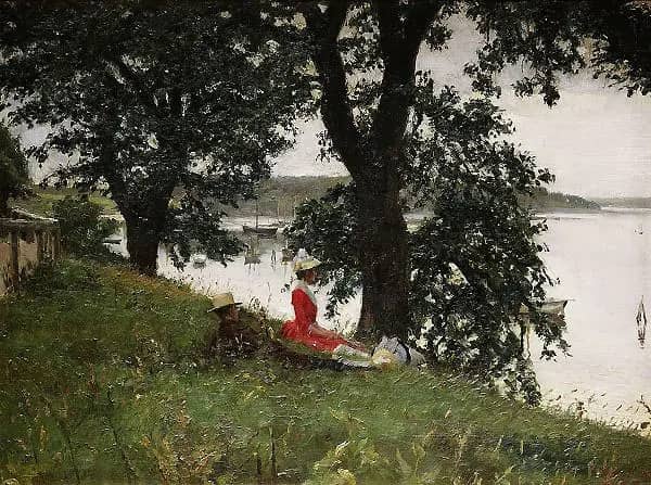 On the Bank by Peter Ilsted | Oil Painting Reproduction