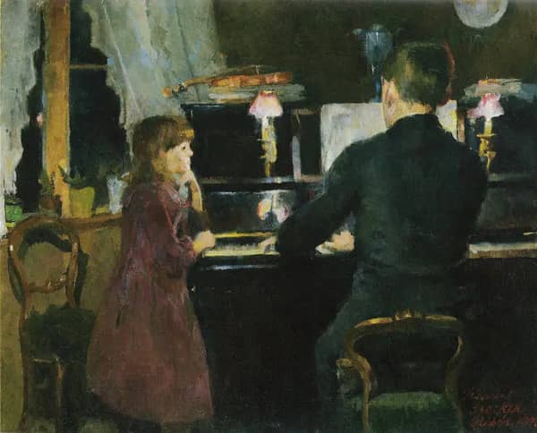 Big Brother Playing 1890 by Harriet Backer | Oil Painting Reproduction