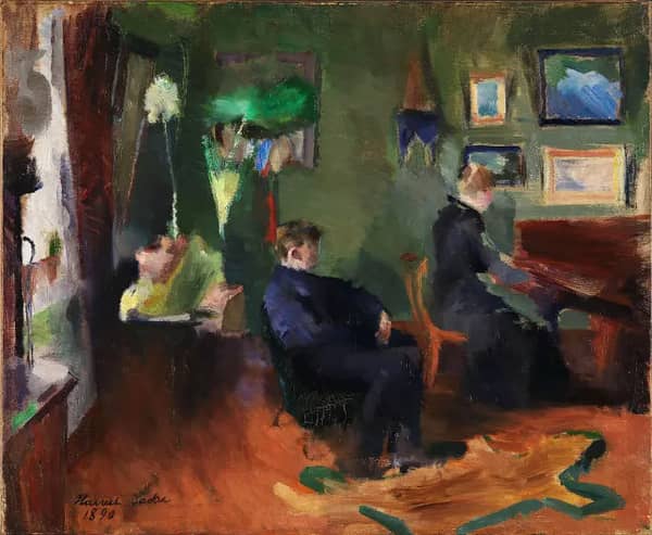 Music Interior from Kristiania 1890 | Oil Painting Reproduction