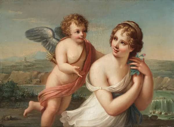 The Temptation of Eros by Angelica Kauffman | Oil Painting Reproduction