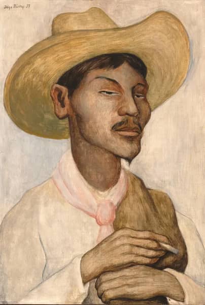 Man Smoking by Diego Rivera | Oil Painting Reproduction