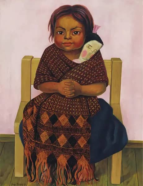 Nina Con Muneca De Trapo by Diego Rivera | Oil Painting Reproduction