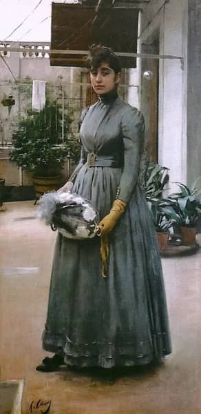 Portrait Of Eliza Casas On The Veranda | Oil Painting Reproduction