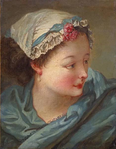 Head of a Young Woman by Francois Boucher | Oil Painting Reproduction