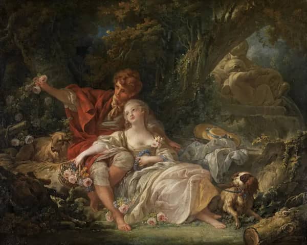 Shepherd and Shepherdess by Francois Boucher | Oil Painting Reproduction