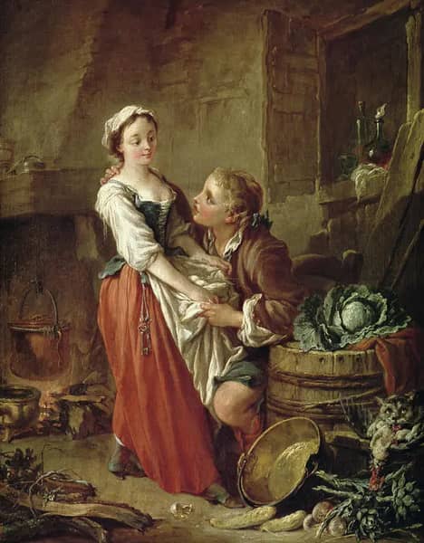 The Beautiful Kitchen Maid by Francois Boucher | Oil Painting Reproduction