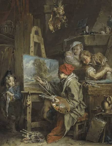 The Landscape Painter by Francois Boucher | Oil Painting Reproduction