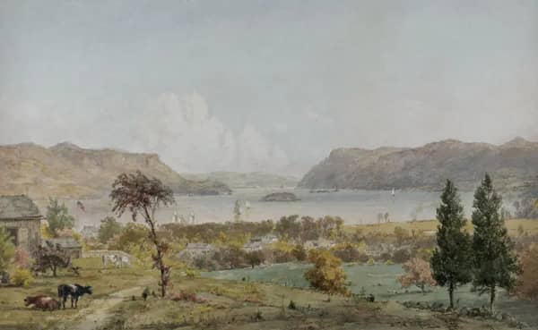 Along the Hudson Newburgh New York 1891 | Oil Painting Reproduction