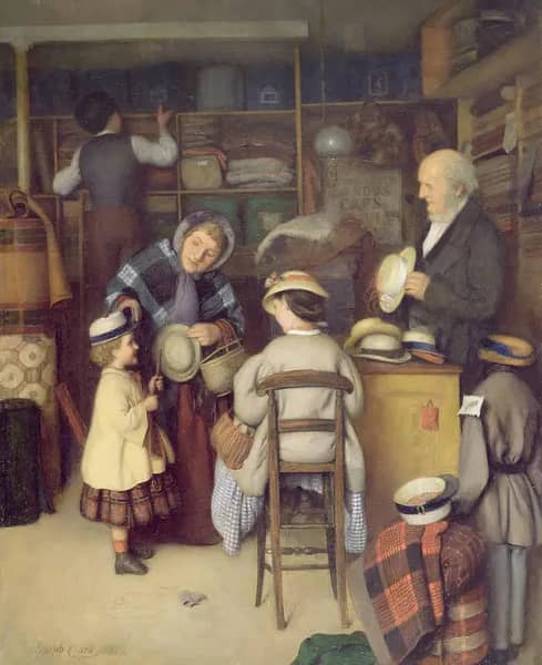 Buying A New Hat 1880 by Joseph Clark | Oil Painting Reproduction